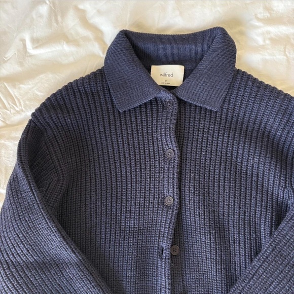Wilfred Navy Blue Ribbed Sweater - Picture 2 of 2